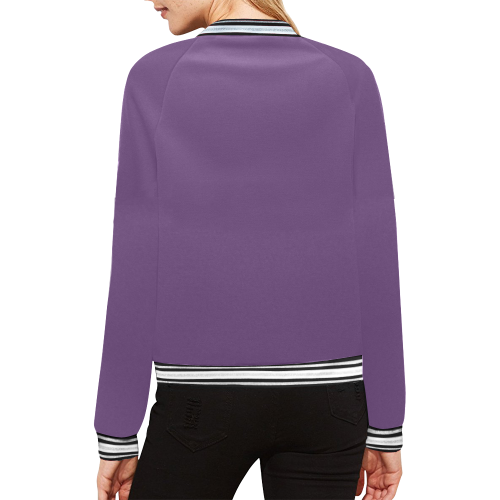 color purple 3515U All Over Print Bomber Jacket for Women (Model H21)