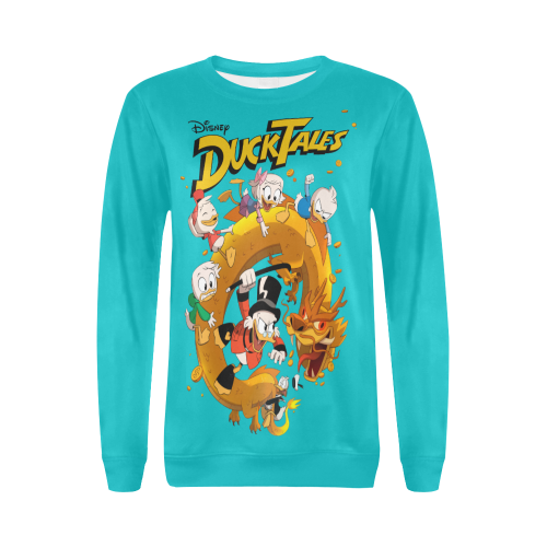 DuckTales All Over Print Crewneck Sweatshirt for Women (Model H18)