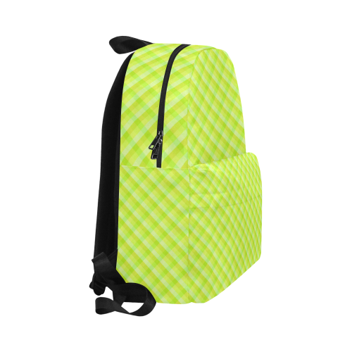 Yellow and green plaid pattern Unisex Classic Backpack (Model 1673)