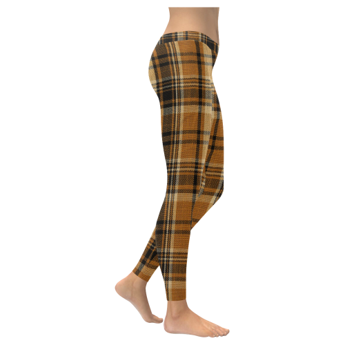 TARTAN DESIGN Women's Low Rise Leggings (Invisible Stitch) (Model L05)