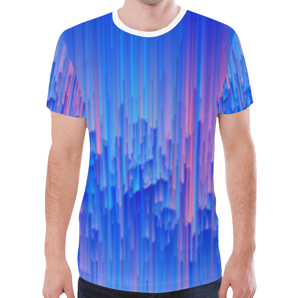 rainbow waterfall New All Over Print T-shirt for Men/Large Size (Model T45)