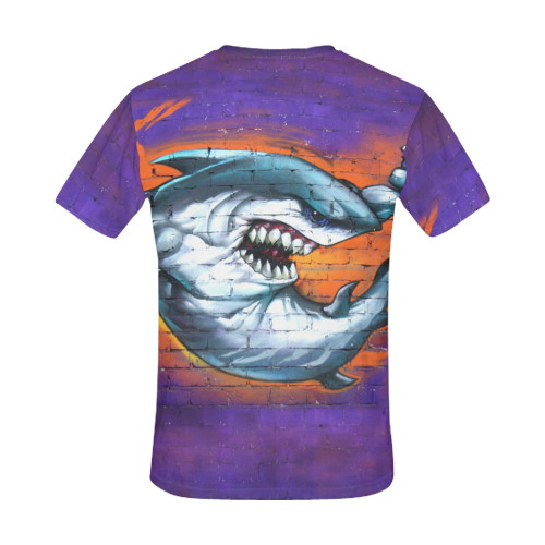 Graffiti Shark All Over Print T-Shirt for Men (USA Size) (Model T40)