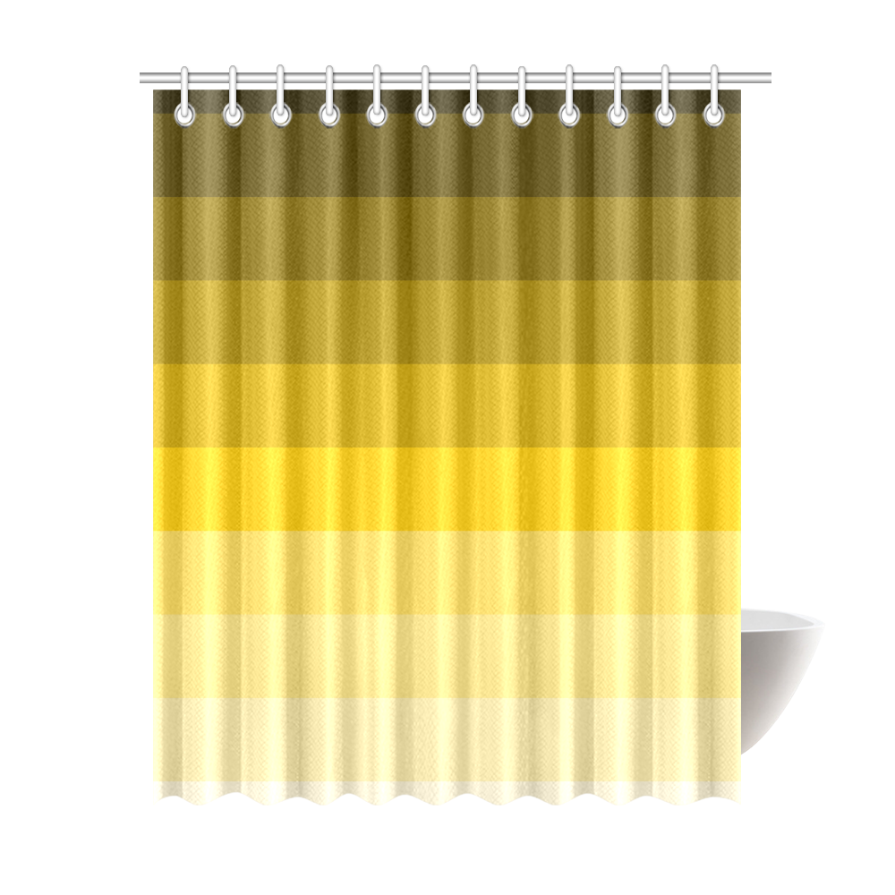 Green yellow stripes Shower Curtain 69"x84"