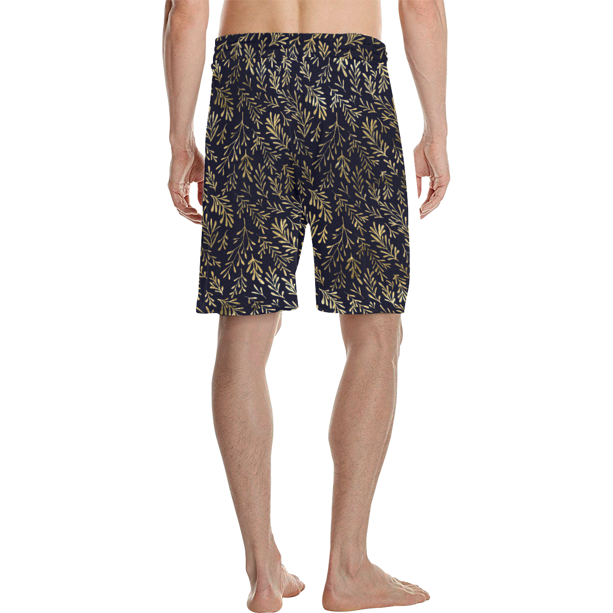 Marcelo Palm leaves gold Men's All Over Print Casual Shorts (Model L23)