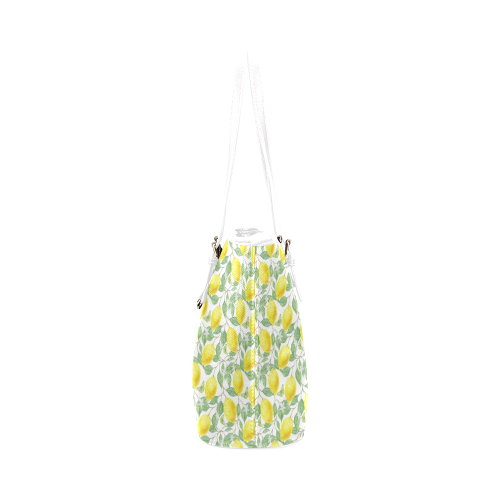 Lemons And Butterfly Leather Tote Bag/Large (Model 1651)