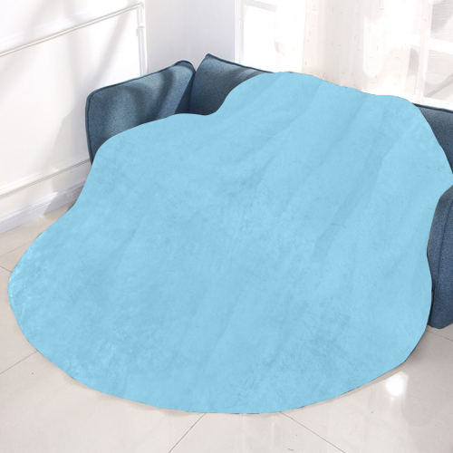 color baby blue Circular Ultra-Soft Micro Fleece Blanket 60"