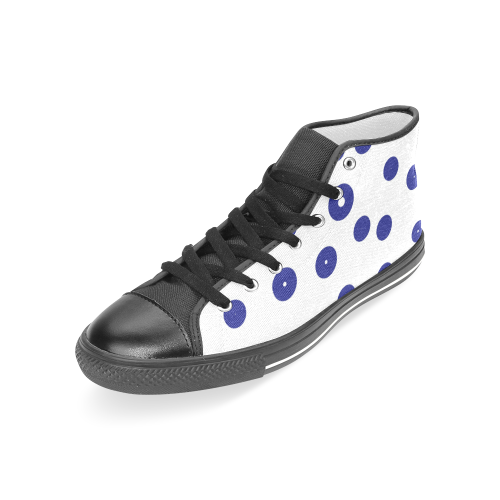 Shoes - blue dots Women's Classic High Top Canvas Shoes (Model 017)