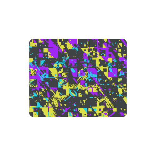 Purple yelllow squares Rectangle Mousepad