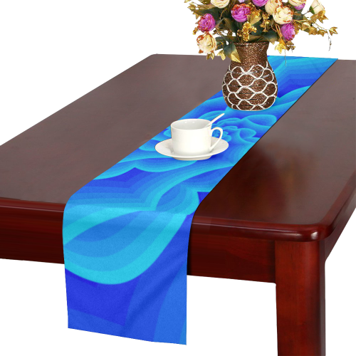 Spiral royal blue Table Runner 14x72 inch