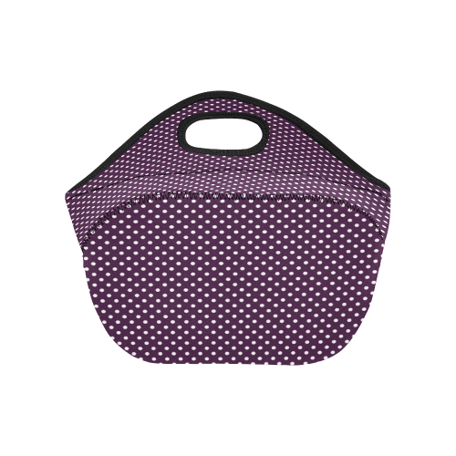 Burgundy polka dots Neoprene Lunch Bag/Small (Model 1669)