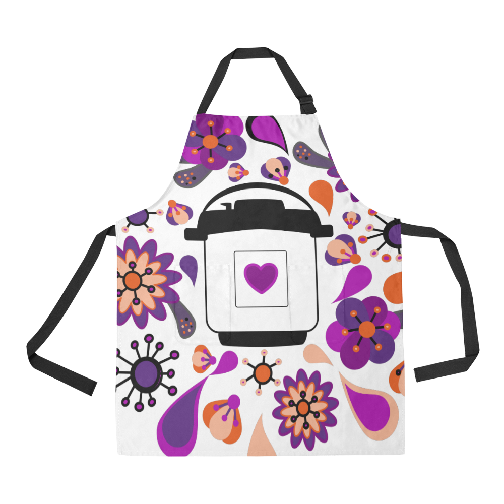 Floral Instant Pressure Cooking Pot All Over Print Apron