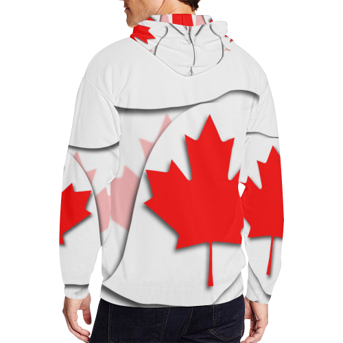 Flag of Canada All Over Print Full Zip Hoodie for Men (Model H14)