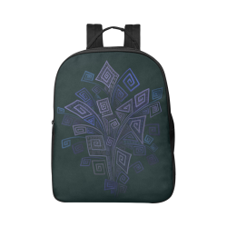 Psychedelic 3D Square Spirals - blue and violet Popular Fabric Backpack (Model 1683)