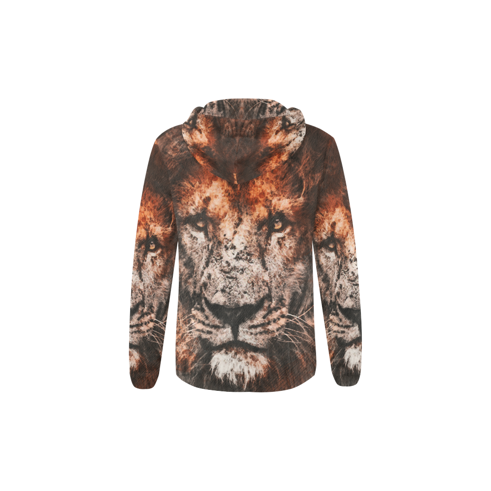 lion jbjart #lion All Over Print Full Zip Hoodie for Kid (Model H14)