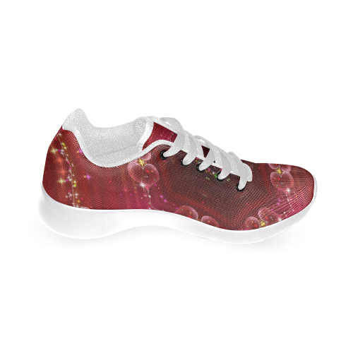 Love and Romance Glittering Ruby and Diamond Heart Women’s Running Shoes (Model 020)