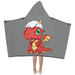 Baby Red Dragon Grey Kids' Hooded Bath Towels