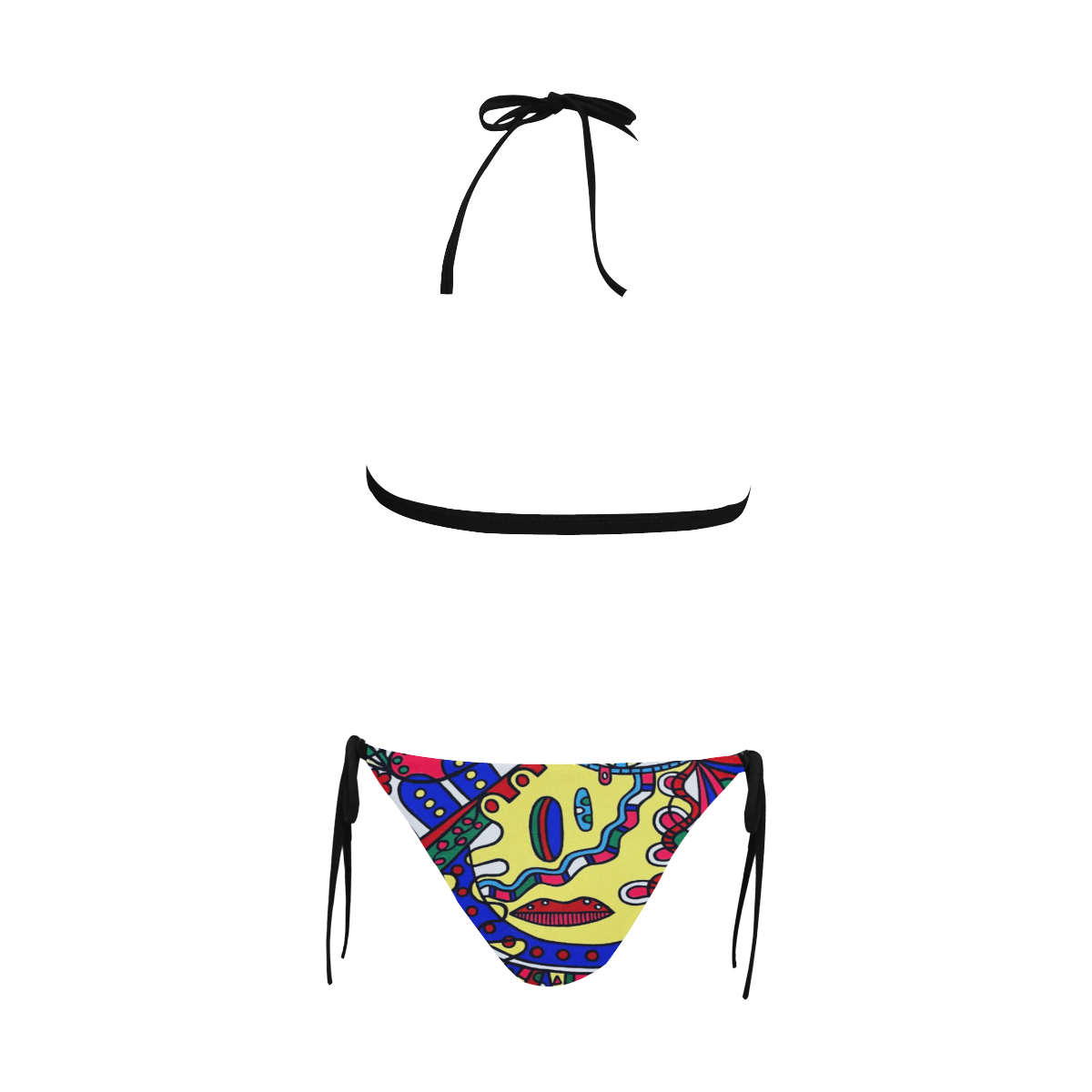 Whimsical Buckle Front Halter Bikini Swimsuit (Model S08)