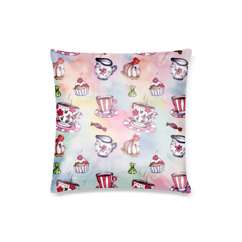 Coffee and sweeets Custom Pillow Case 16"x16"  (One Side Printing) No Zipper