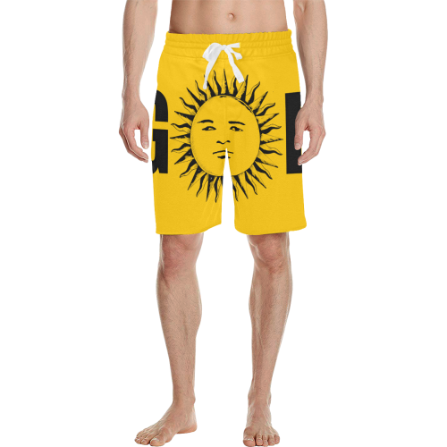 GOD Casual Shorts Yellow Men's All Over Print Casual Shorts (Model L23)