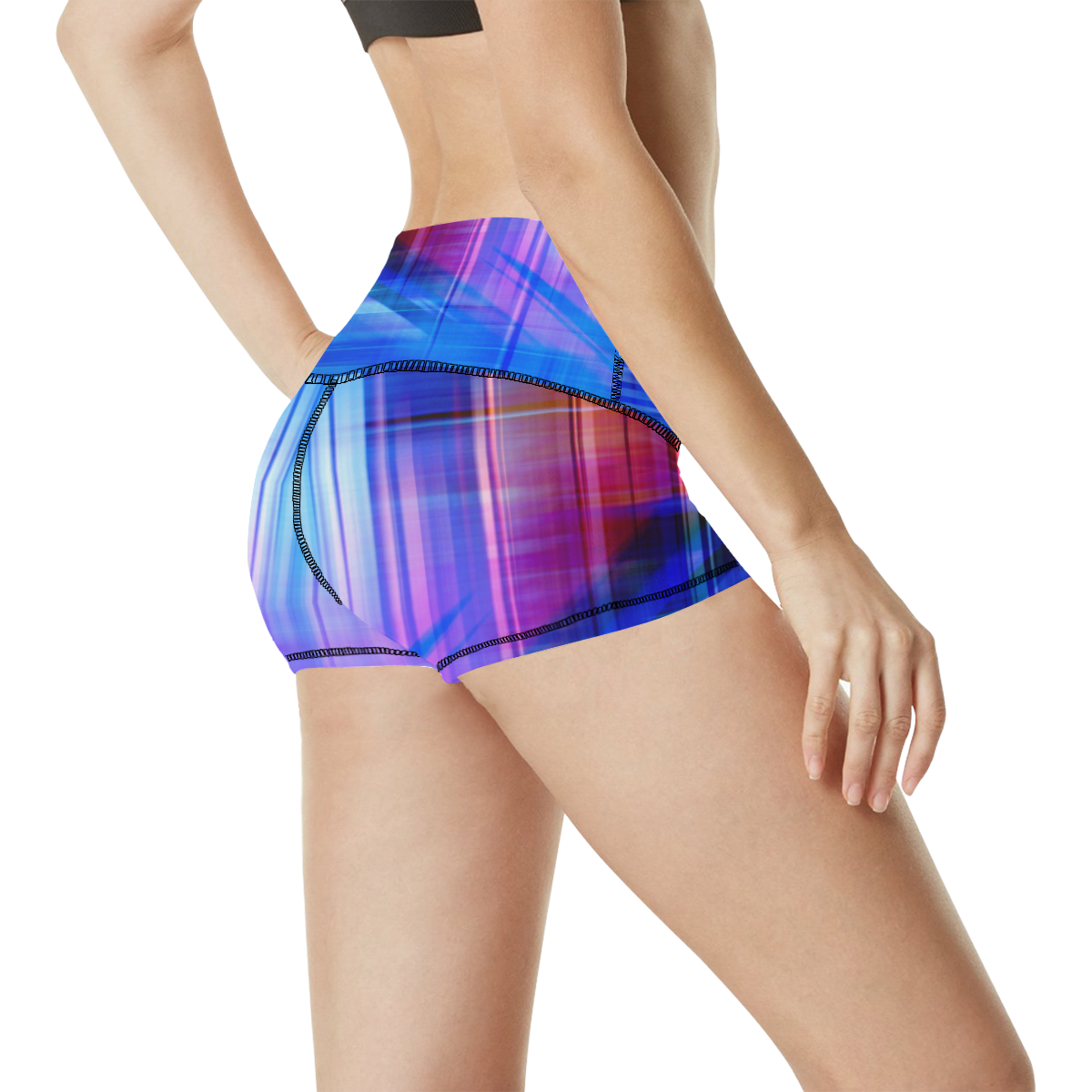 Double Lines Women's All Over Print Yoga Shorts (Model L17)