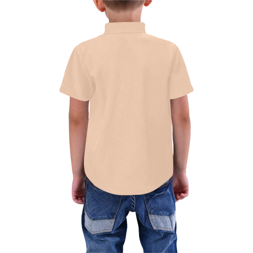 color apricot Boys' All Over Print Short Sleeve Shirt (Model T59)
