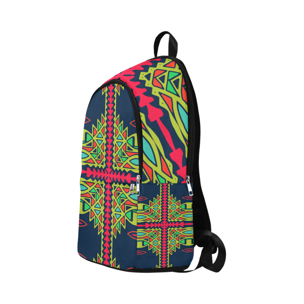 Distorted shapes on a blue background Fabric Backpack for Adult (Model 1659)