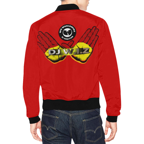 DJ W.I.Z WuJacket Red All Over Print Bomber Jacket for Men/Large Size (Model H19)