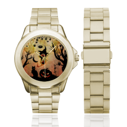 Funny halloween design Custom Gilt Watch(Model 101)