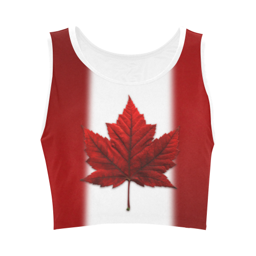 Canada Flag Crop Tops Souvenir Women's Crop Top (Model T42)