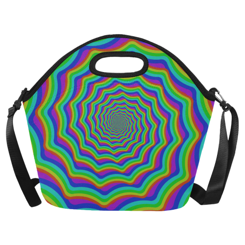 Rainbow shell vortex Neoprene Lunch Bag/Large (Model 1669)