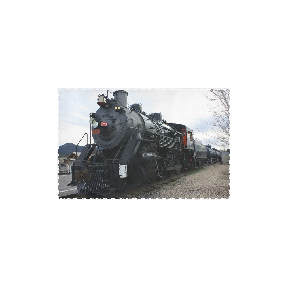 Railroad Vintage Steam Engine on Train Tracks Area Rug 2'7"x 1'8‘’