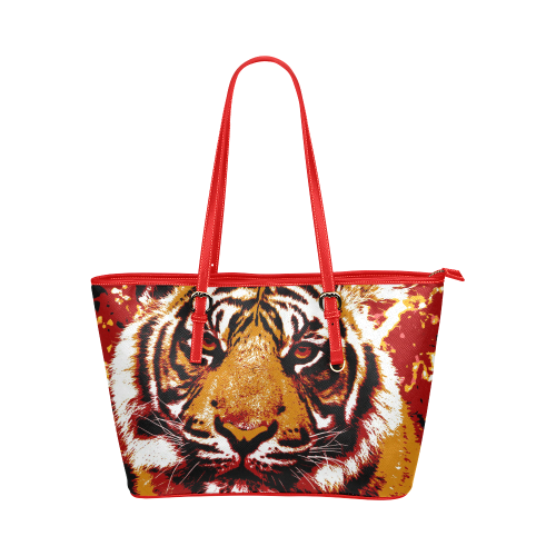 TIGER 13 Leather Tote Bag/Small (Model 1651)