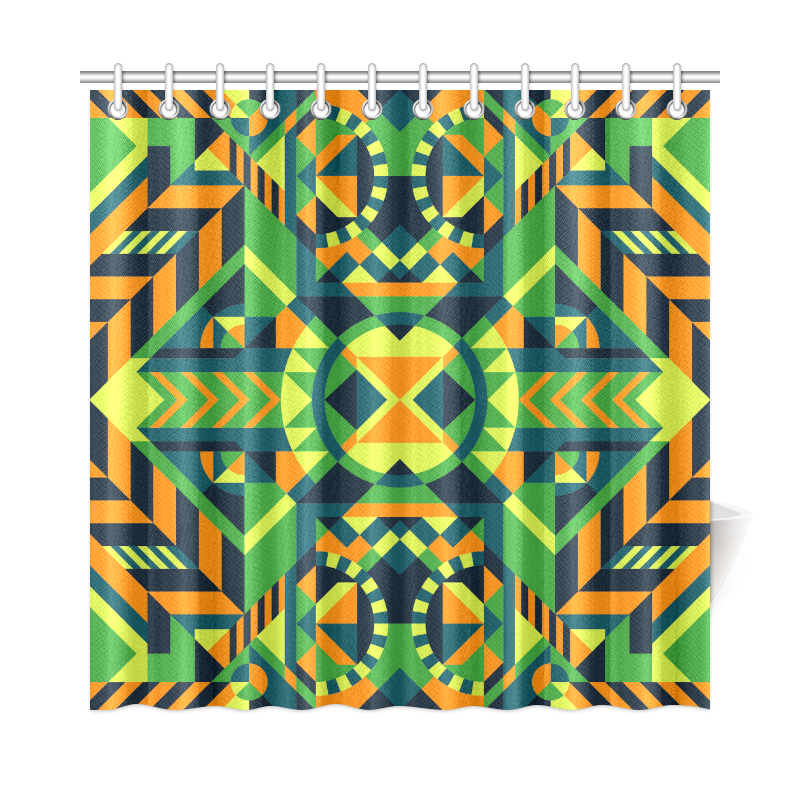 Modern Geometric Pattern Shower Curtain 72"x72"