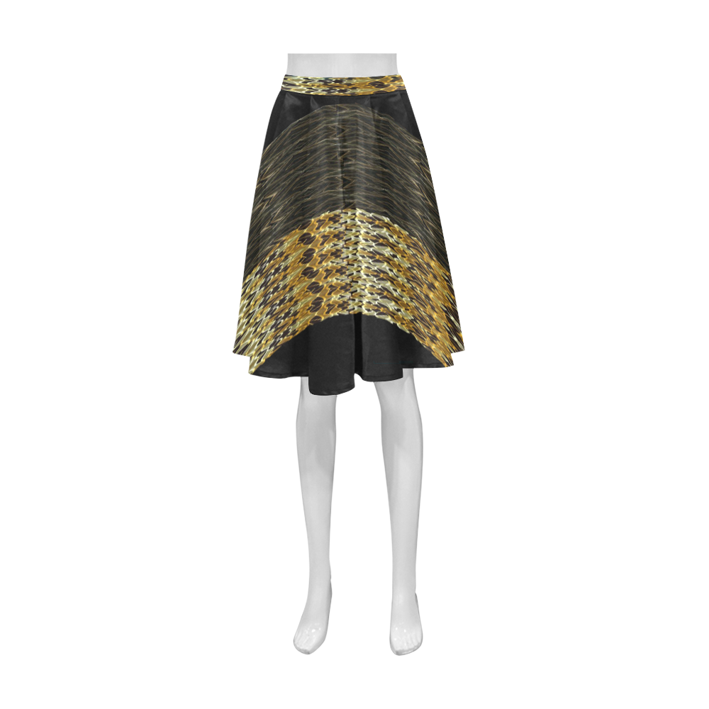 goldenen lines zig zags short skirt Athena Women's Short Skirt (Model D15)