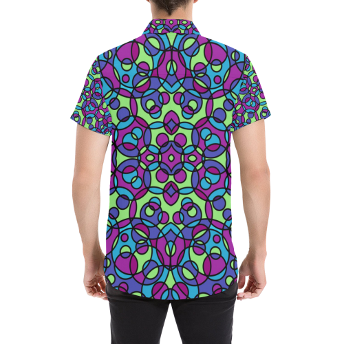 Circles pattern Men's All Over Print Short Sleeve Shirt (Model T53)