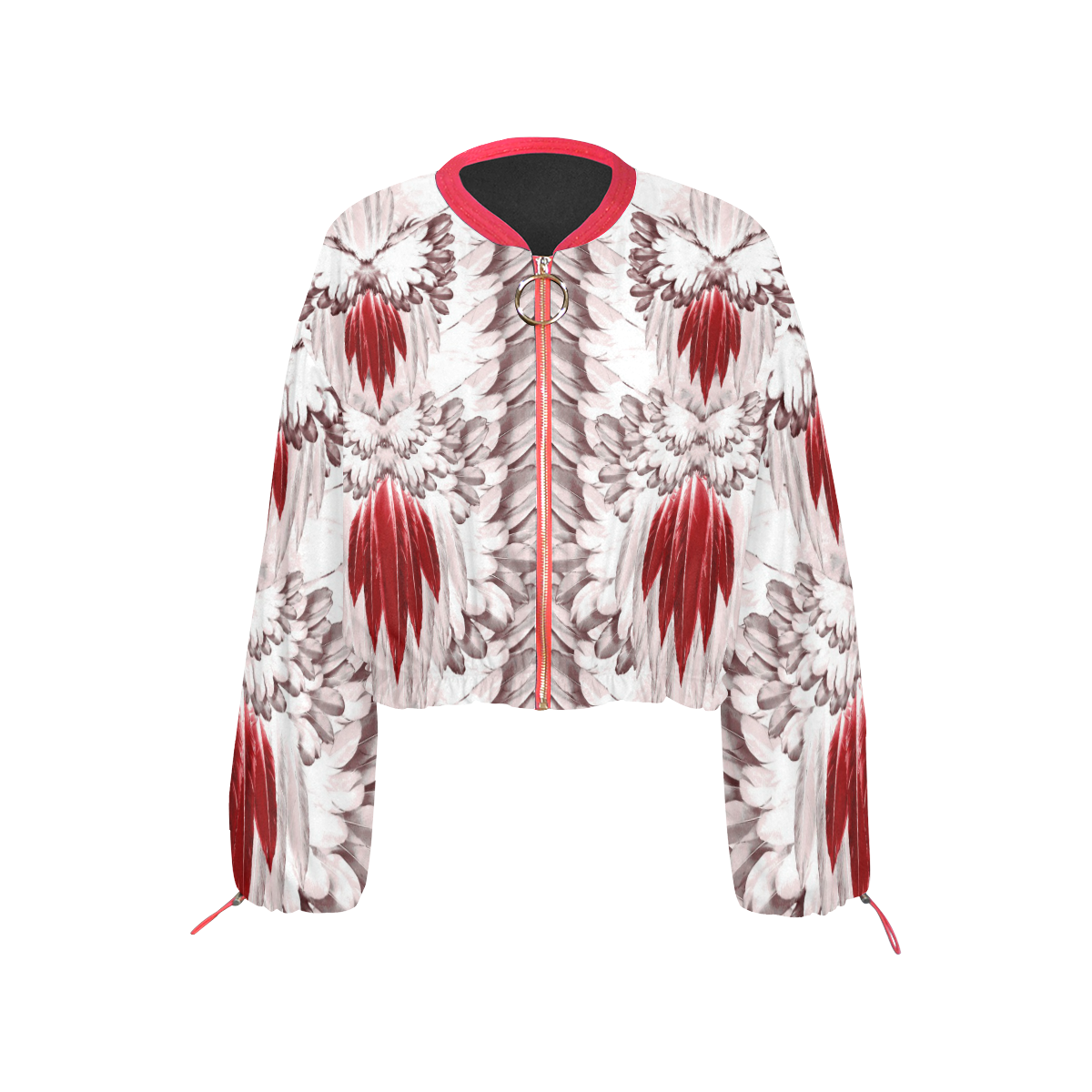 feathers20 Cropped Chiffon Jacket for Women (Model H30)