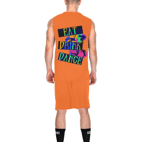 Break Dancing Colorful / Orange All Over Print Basketball Uniform