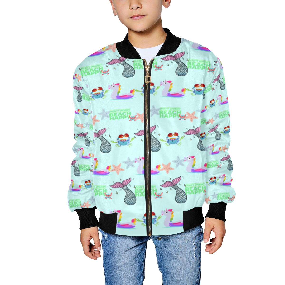 digital art pattern Kids' All Over Print Bomber Jacket (Model H40)
