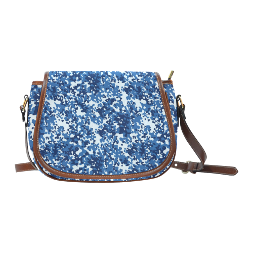Digital Blue Camouflage Saddle Bag/Small (Model 1649) Full Customization