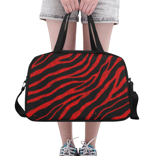 Ripped SpaceTime Stripes - Red Fitness Handbag (Model 1671)