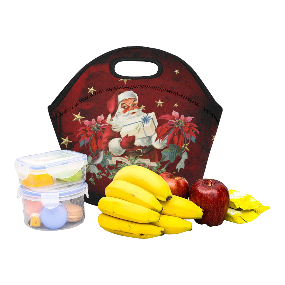 Santa Claus with gifts, vintage Neoprene Lunch Bag/Small (Model 1669)