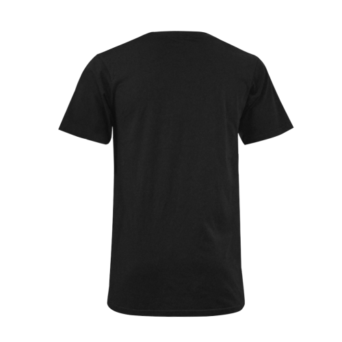 Break Dancing Colorful Black Men's V-Neck T-shirt  Big Size(USA Size) (Model T10)