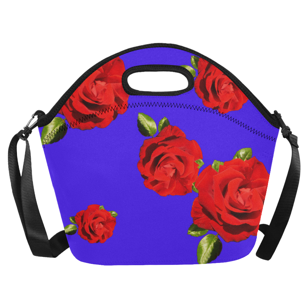 Fairlings Delight's Floral Luxury Collection- Red Rose Neoprene Lunch Bag/Large 53086a11 Neoprene Lunch Bag/Large (Model 1669)