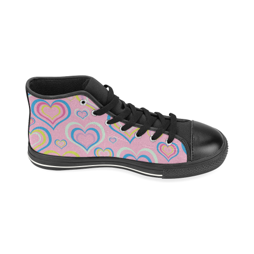 Sweet Heart High Top Canvas Women's Shoes/Large Size (Model 017)