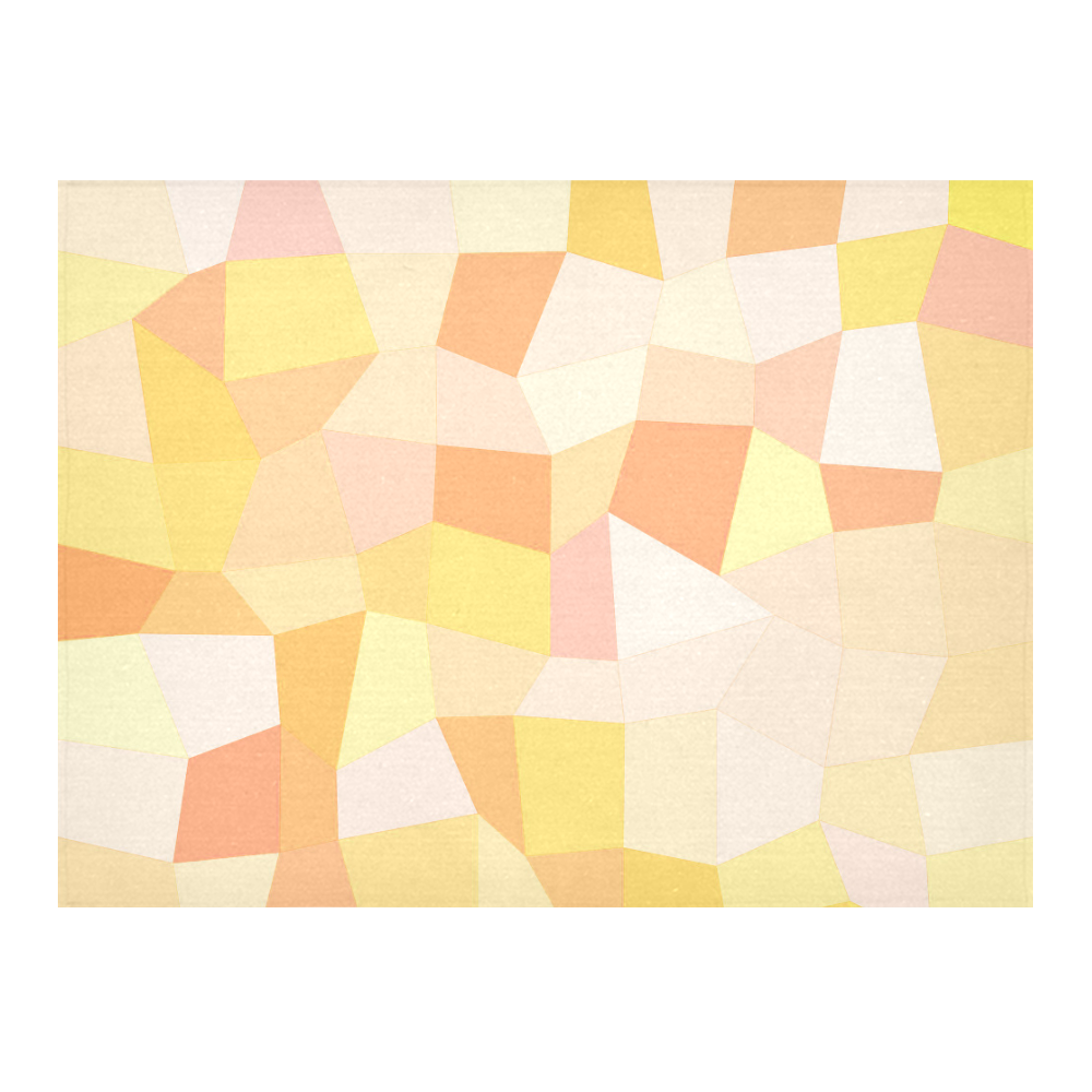 Yellow Gold Mosaic Cotton Linen Tablecloth 52"x 70"