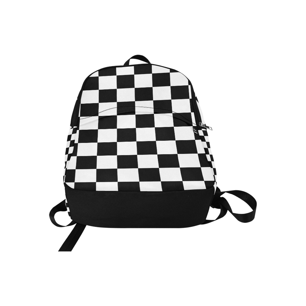 Black White Checkers Fabric Backpack for Adult (Model 1659)