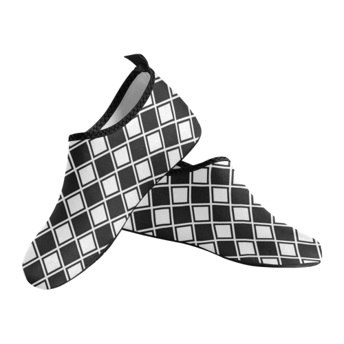 Black And White Diamonds Women's Slip-On Water Shoes (Model 056)