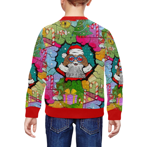 Santa by Nico Bielow All Over Print Crewneck Sweatshirt for Kids (Model H29)
