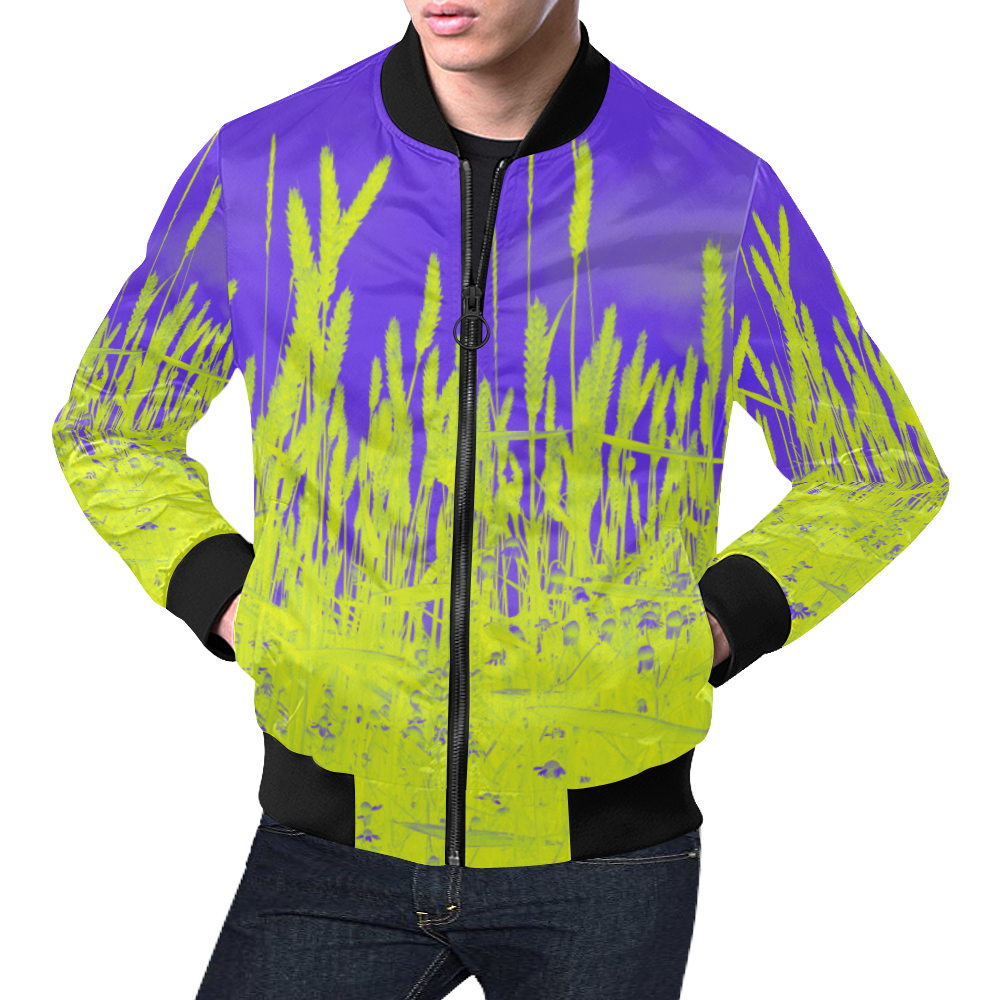 abstract field All Over Print Bomber Jacket for Men (Model H19)