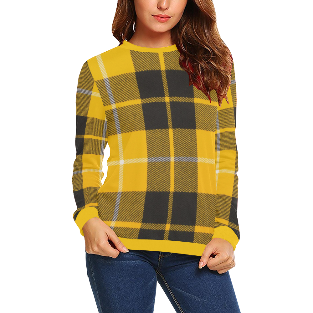 BARCLAY DRESS LIGHT MODERN TARTAN All Over Print Crewneck Sweatshirt for Women (Model H18)